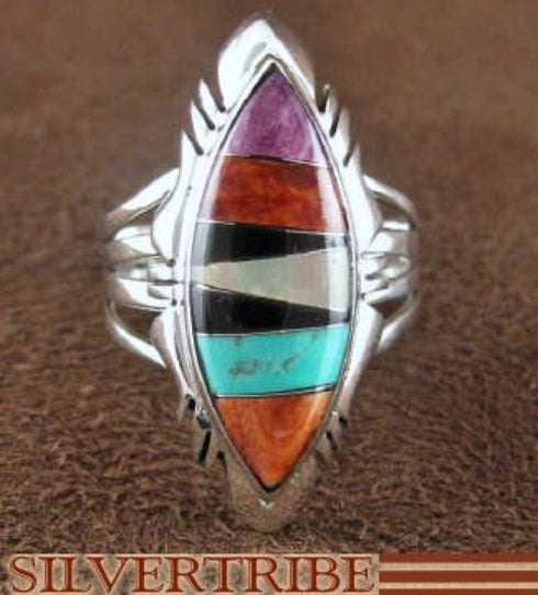 Turquoise Multicolor Sterling Silver Jewelry Ring Size 6-3/4 RS41178